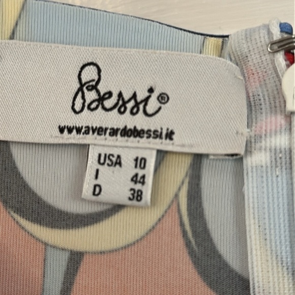 NWOT Women’s Averardo Bessi Italian Retro Floral Sheath Dress Size 10 - Picture 5 of 9